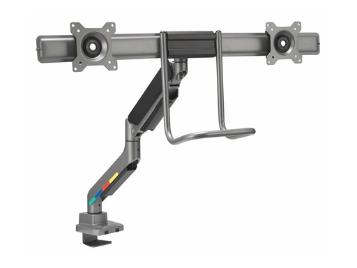 [K58272WW] Kensington SmartFit - Befestigungskit (Querstange, Griff, horizontale Schiene) - einstellbarer Arm - für 2 Monitore - Gasdruckfeder - Aluminium, Kunststoff, Stahl - Space-grau - Bildschirmgröße: 81.3 cm (32")