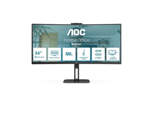 [CU34V5C/BK] AOC Value-line CU34V5C/BK - V5 series - LED-Monitor - gebogen - 86.4 cm (34")