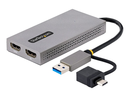 [107B-USB-HDMI] StarTech.com USB HDMI Dual Monitor Adapter, USB A/C zu 2x HDMI (4K & FHD)