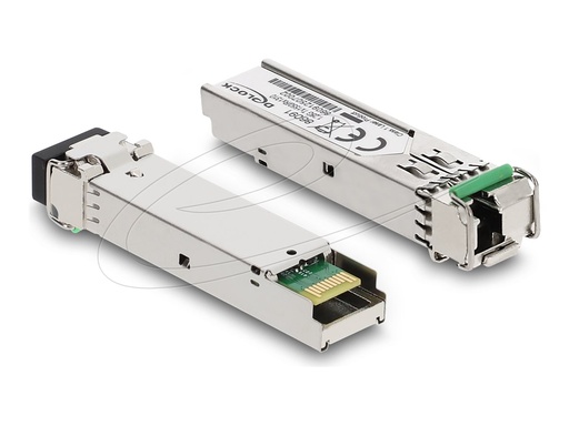 [86091] Delock SFP (Mini-GBIC)-Transceiver-Modul - 1GbE - über Glasfaser - 1000Base-BX - LC Single-Modus - bis zu 20 km - 1550 (TX)