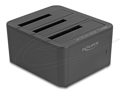 [64332] Delock HDD / SSD Dockingstation - 1:2 Klonfunktion Schächte: 3 - 2,5" / 3,5" gemeinsam genutzt (6,4 cm/8,9 cm gemeinsam genutzt)