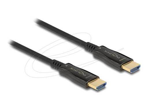 [84075] Delock High Speed - HDMI-Kabel - HDMI männlich zu HDMI männlich - 5 m - Hybrid Kupfer/Kohlefaser - Schwarz - Active Optical Cable (AOC)