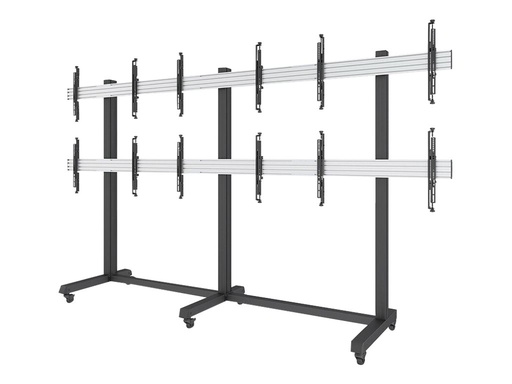 [NMPRO-M32] Neomounts NMPRO-M32 - Wagen - für 3x2 Videowand - Schwarz - Bildschirmgröße: 106.7-139.7 cm (42"-55")