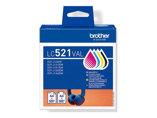 [LC521VAL] Brother LC521 Value Pack - 4er-Pack - Schwarz, Gelb, Cyan, Magenta