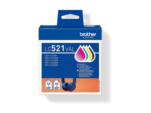 [LC521VAL] Brother LC521 Value Pack - 4er-Pack - Schwarz