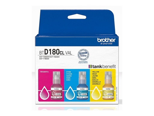 [BTD180CLVAL] Brother BTD180CL Multipack - 3er-Pack - Gelb, Cyan, Magenta