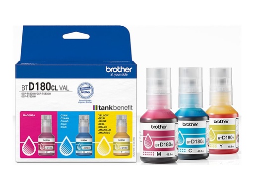 [BTD180CLVAL] Brother BTD180CL Multipack - 3er-Pack - Gelb, Cyan, Magenta