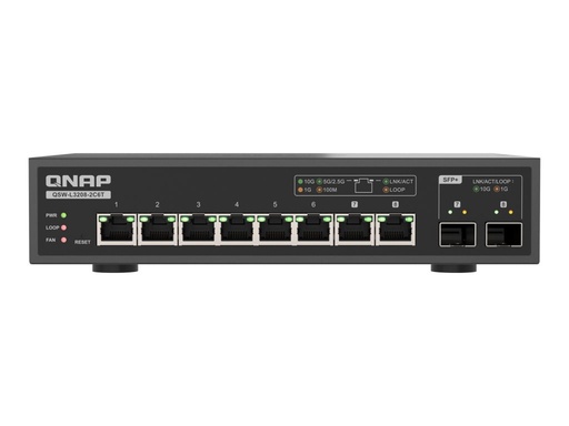 [QSW-L3208-2C6T] QNAP QSW-L3208-2C6T - Switch - managed - 2 x 10 Gigabit SFP+ + 8 x 100/1000/2.5G/5G/10GBase-T