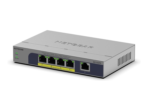 [GS105PP-300EUS] Netgear GS105PP - Switch - unmanaged - 1 x 10/100/1000 + 4 x 10/100/1000 (PoE+)