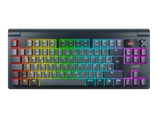 [G80-3883HJAUS-22] Cherry XTRFY MX 8.3 - Tastatur - 80% - TKL - Hintergrundbeleuchtung - kabellos - Bluetooth 5.2, 2.4 GHz, USB - QWERTY - USA - Tastenschalter: CHERRY MX2A Red (austauschbar im laufenden Betrieb)