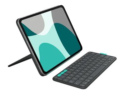 [920-013403] Logitech Flip Folio - Tastatur - full size - kabellos - Bluetooth LE - QWERTY - Englisch - Graphite - für Apple 10.9-inch iPad Air (5th generation)