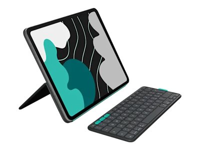 [920-013385] Logitech Flip Folio - Tastatur - full size - kabellos - Bluetooth LE - QWERTY - Italienisch - Graphite - für Apple 13-inch iPad Air (M2, M3)