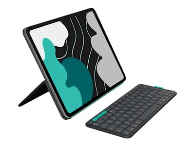 [920-013401] Logitech Flip Folio - Tastatur und Foliohülle - full size - kabellos - Bluetooth 5.1 LE - QWERTY - Nordisch (Dänisch/Finnisch/Norwegisch/Schwedisch)