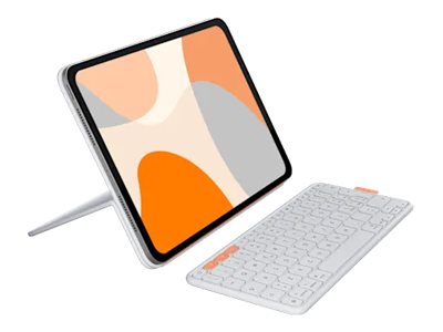 [920-013848] Logitech Flip Folio - Tastatur und Foliohülle - full size - kabellos - Bluetooth 5.1 LE - QWERTY - Italienisch - Pale Gray - für Apple 10.9-inch iPad Air (5th generation)