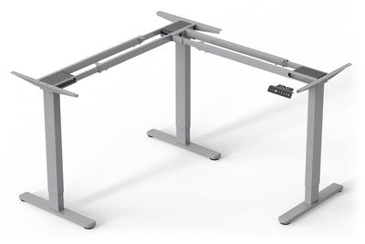 [DA-90459] DIGITUS Elektrisch höhenverstellbares Tischgestell, 90° L-Form, Triple-Motor, 2-Stufen, Grau