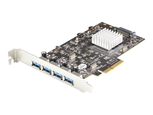 [PEXUSB314A2V2] StarTech.com 4-Port USB PCIe Adapter - 10 Gbit/s USB 3.1/3.2 Gen 2 Typ-A PCI Express Erweiterungskarte mit 2 Controllern - 4x USB-A - USB-PCIe-Schnittstellenkarte - Windows/Mac/Linux (PEXUSB314A2V2)