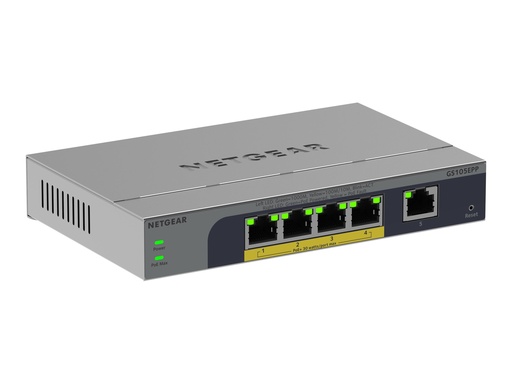[GS105EPP-100EUS] Netgear Easy Smart GS105EPP - Switch - high-power - L3 - Smart - 1 x 10/100/1000 + 4 x 10/100/1000 (PoE+)