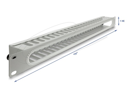 [67278] Delock Verlegetafel für Rack-Kabelmanagement - mit Öffnung und Kantenschutz - Grau, RAL 7035 - 1U - 48.3 cm (19")