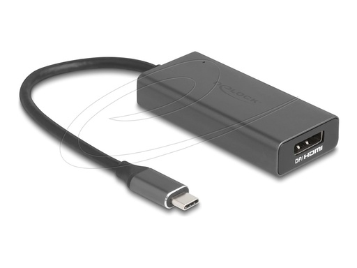 [64316] Delock Adapterkabel - HDMI / DisplayPort Kombi weiblich zu USB-C männlich - 15 cm - Grau - 8K120Hz (7680 x 4320)
