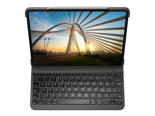 [920-009688] Logitech Slim Folio Pro - Tastatur und Foliohülle - hintergrundbeleuchtet - kabellos - Bluetooth LE - QWERTY - Nordisch - für Apple 11-inch iPad Pro (1. Generation, 2. Generation)