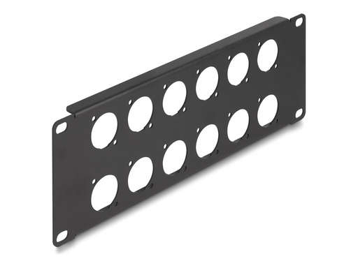 [88054] Delock Patchpanel (Blindblech) - D-Typ - Rack montierbar - Schwarz - 2U - 25.4 cm (10")