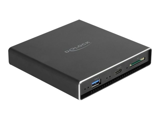 [42618] Delock External Enclosure for 2.5" SATA HDD / SSD with additional USB Type-C and Type-A Port and SD Slot - Speichergehäuse - 2.5" (6.4 cm)