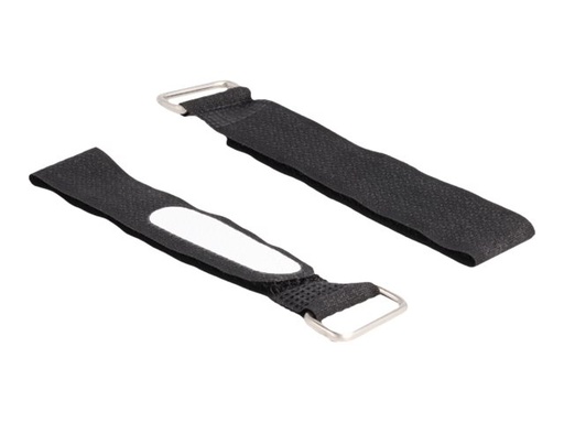 [19606] Delock Kabelbinder - Klettverschluss, mit Schlaufe und Beschriftungsfeld - 20.3 cm - Schwarz (Packung mit 5)