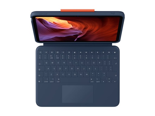 [920-011188] Logitech Rugged Combo 4 Touch - Tastatur und Foliohülle - mit Trackpad - Apple Smart connector - QWERTY - GB - Classic Blue - für Apple 10.9-inch iPad (10. Generation)