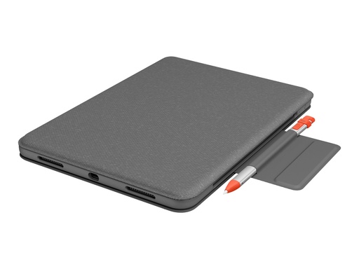 [920-009964] Logitech Folio Touch - Tastatur und Foliohülle - mit Trackpad - hinterleuchtet - Apple Smart connector - QWERTY - Spanisch - Oxford Gray - für Apple 10.9-inch iPad Air (4. Generation, 5. Generation)