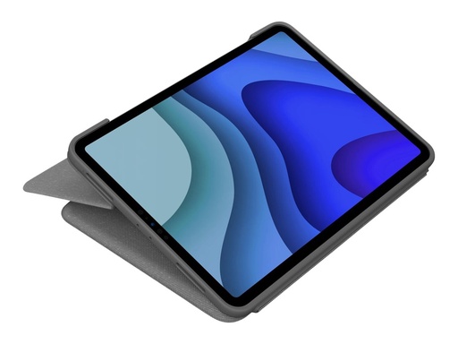 [920-009958] Logitech Folio Touch - Tastatur und Foliohülle - mit Trackpad - hinterleuchtet - Apple Smart connector - AZERTY - Französisch - Oxford Gray - für Apple 10.9-inch iPad Air (4. Generation, 5. Generation)