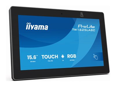 [TW1625LASC-B3PNR] Iiyama ProLite TW1625LASC-B3PNR - Android-PC - Touchscreen-PC - 1 RK3576 / 2.2 GHz - RAM 4 GB - SSD - eMMC 32 GB - Cortex-A72 + A53 - Wi-Fi 6, Bluetooth 5.3, NFC, 1GbE - WLAN: 802.11a/b/g/n/ac/ax, Bluetooth 5.3, NFC - Android 14 - Monitor: LED 39.6 cm (15.6")