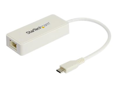 [US1GC301AUW] StarTech.com Startech US1GC301AUW USB Netzwerkadapter (Ethernet Adapter mit extra USB Anschluss, USB 3.0, Thunderbolt 3 komp.)