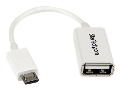 [UUSBOTGW] StarTech.com Micro USB auf USB OTG Adapter Stecker / Buchse - Micro USB zu USB Kabel 12cm - On The Go Kabel - Weiß - USB-Adapter - USB (W)
