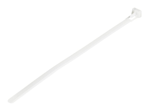 [CBMZTRB8] StarTech.com 20cm(8") Reusable Cable Ties, 7mm(1/4") wide, 50mm(1-7/8") Bundle Dia. 22kg(50lb) Tensile Strength, Releasable Nylon Ties, Indoor/Outdoor, 94V-2/UL Listed, 100 Pack, White - Nylon 66 Plastic - TAA (CBMZTRB8)