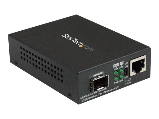 [MCM1110SFP] StarTech.com Gigabit Ethernet LWL / Glasfaser Medienkonverter mit SFP - 1000 Mbit/s Multimode Gigabit Ethernet Medienkonverter - Medienkonverter - 1GbE - 10Base-T, 1000Base-LX, 1000Base-SX, 100Base-TX, 1000Base-T - RJ-45 / SFP (mini-GBIC)