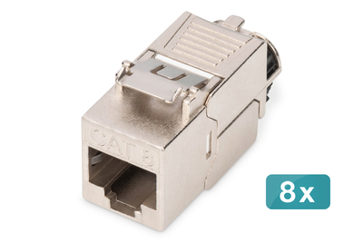 [DN-93816-8] DIGITUS CAT 8.1 Keystone Modul, geschirmt, werkzeugfreier Montageanschluss - 8 Stk.