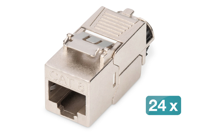 [DN-93816-24] DIGITUS CAT 8.1 Keystone Modul, geschirmt, werkzeugfreier Montageanschluss - 24 Stk.