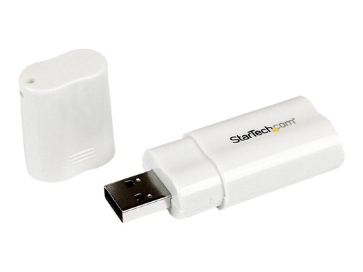 [ICUSBAUDIO] StarTech.com USB Audio Adapter - USB auf Soundkarte in weiß - Soundcard mit USB (Stecker)