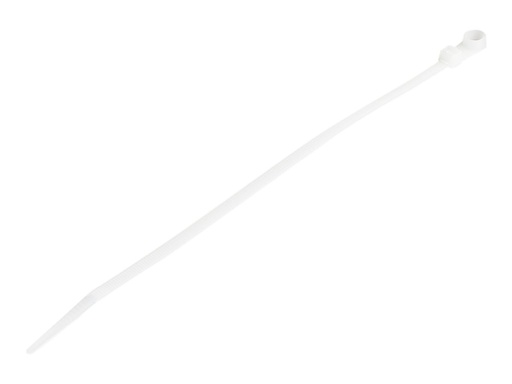 [CBMZTS10N8] StarTech.com 20cm(8") Cable Ties with Mounting Hole, 4mm(1/8") wide, 52mm(2") Bundle Diameter, 22kg(50lb) Tensile Strength, Nylon 66 Self Locking Ties with Screw Hole, UL Listed, 100 Pack - UL94 V-2 Rated - TAA (CBMZTS10N8)