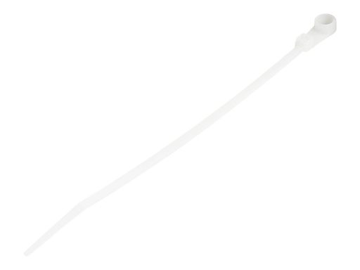 [CBMZTS10N6] StarTech.com 15cm(6") Cable Ties with Mounting Hole, 3mm(1/8") wide, 40mm(1-1/2") Bundle Dia. 18kg(40lb) Tensile Strength, Nylon 66 Self Locking Ties with Screw Hole, UL Listed, 100 Pack - UL94 V-2 Rated - TAA (CBMZTS10N6)