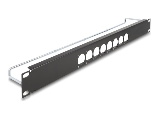 [67060] Delock Patchpanel (Blindblech) - D-Typ, Zugentlastung, zentral - Rack montierbar - Schwarz - 1U - 48.3 cm (19")