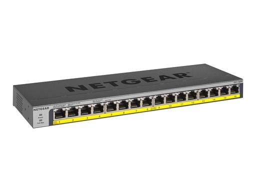 [GS116PP-100EUS] Netgear GS116PP - Switch - unmanaged - 16 x 10/100/1000 (PoE+)