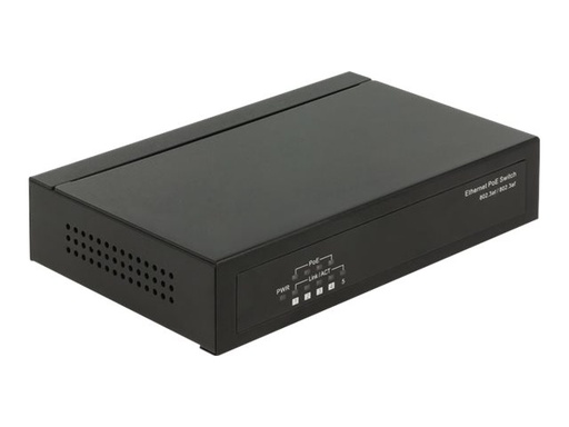 [87682] Delock Switch - 4 x 10/100 (PoE+) + 1 x 10/100