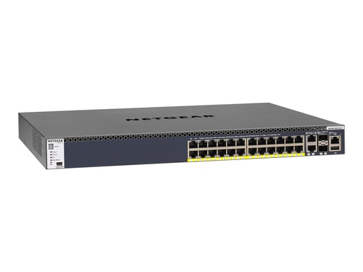 [GSM4328PB-100NES] Netgear M4300-28G-PoE+ - Switch - L3 - managed - 2 x 10/100/1000/10000 + 2 x 10 Gigabit SFP+ + 24 x 10/100/1000 (PoE+)