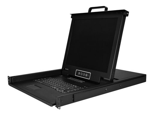 [RKCONS1716K] StarTech.com 16 Port Rack KVM Konsole mit 1,8 m Kabeln - US Tastatur(QWERTY), Integrierter KVM Switch mit 17" LCD Monitor - 1HE LCD KVM Konsole - OSD KVM - 50.000 MTBF - USB + VGA(RKCONS1716K) - KVM-Konsole mit KVM-Switch - 16 Anschlüsse - PS/2, USB - 43.2 cm (17")