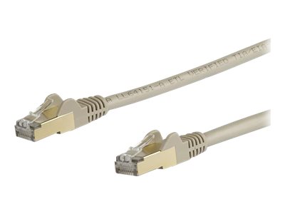 [6ASPAT5MGR] StarTech.com 5m CAT6A Ethernet Cable, 10 Gigabit Shielded Snagless RJ45 100W PoE Patch Cord, CAT 6A 10GbE STP Network Cable w/Strain Relief, Grey, UL Certified Wiring/TIA - Category 6A - 26AWG (6ASPAT5MGR)