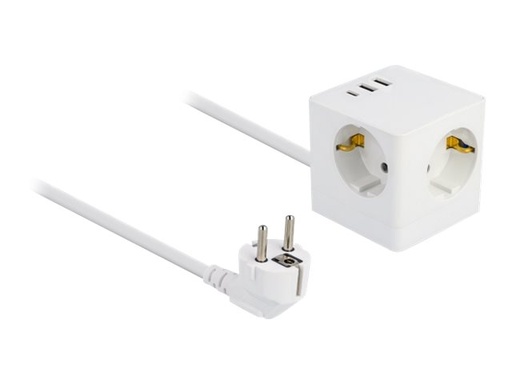 [11497] Delock Netzteil - 17 Watt - 3.4 A - 6 Ausgabeanschlussstellen (2 x USB, 24 pin USB-C, 3 x Stecker CEE 7/3)