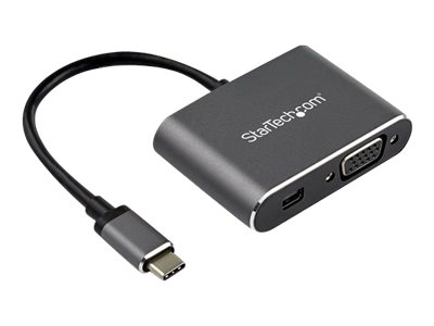 [CDP2MDPVGA] StarTech.com StarTech USB C Multiport Video Adapter, USB-C to 4K 60Hz Mini DisplayPort 1.2 or 1080p VGA Monitor Adapter, USB Type-C 2-in-1 MDP HBR2 HDR/VGA Display Converter, Works w/ Thunderbolt 3 - USB-C 2 in 1 Adapter (CDP2MDPVGA)