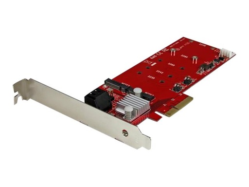 [PEXM2SAT3422] StarTech.com Startech 2x M.2 NGFF SSD RAID Karte plus 2x SATA III Ports - PCIe - 2-fach M.2 RAID Controllerkarte plus zwei SATA Anschlüsse - Speichercontroller (RAID)