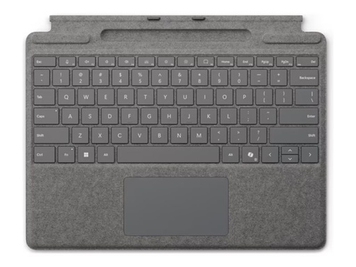 [8XB-00191] Microsoft Surface Pro Keyboard - Tastatur - mit Trackpad, Beschleunigungsmesser, Surface Slim Pen 2 Ablage- und Ladeschale - AZERTY - Belgien - Platin - für Microsoft Surface Pro 8, Pro 8 for Business, Pro 9, Pro 9 for Business, Pro 10 for Business, Pro (11th Edition)